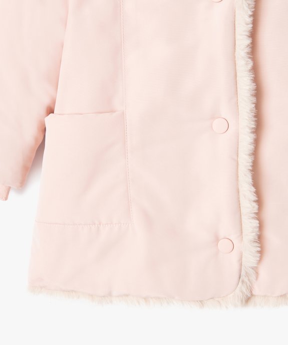Blouson à capuche doublure fourrure imitation bébé fille vue6 - GEMO 4G BEBE - GEMO