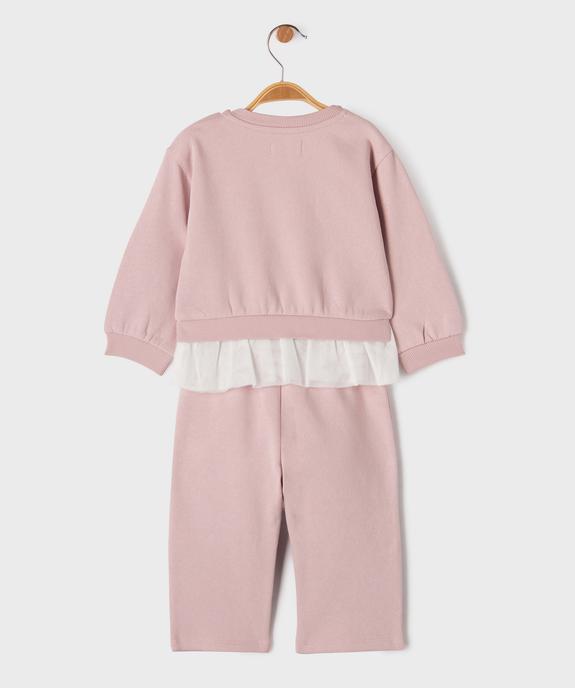 Ensemble 2 pièces sweat à volants + pantalon de jogging bébé fille vue4 - GEMO 4G BEBE - GEMO
