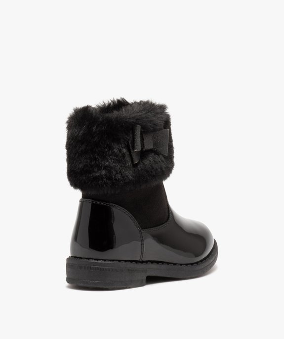 Bottines vernies à col fourrure imitation fille vue4 - GEMO (ENFANT) - GEMO