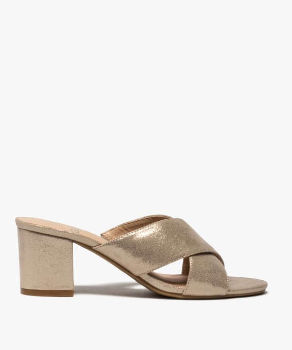 Sandales femme mules à talon unies à brides croisées vue1 - GEMO(URBAIN) - GEMO