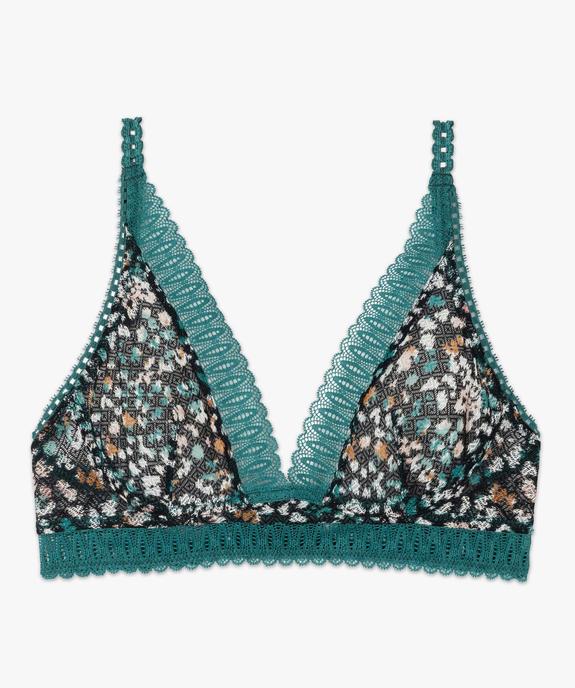 Soutien-gorge triangle en dentelle imprimée vue4 - GEMO(HOMWR FEM) - GEMO