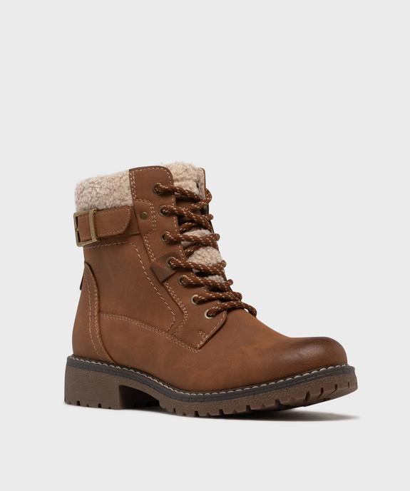 Boots fourrés à lacets et zip intérieur femme - Valentina Baldano vue2 - VALENTINA BALDA - GEMO