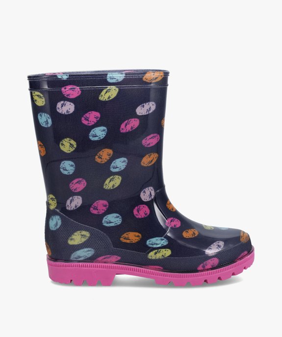 Bottes de pluie fille multicolores à pois vue1 - GEMO (ENFANT) - GEMO