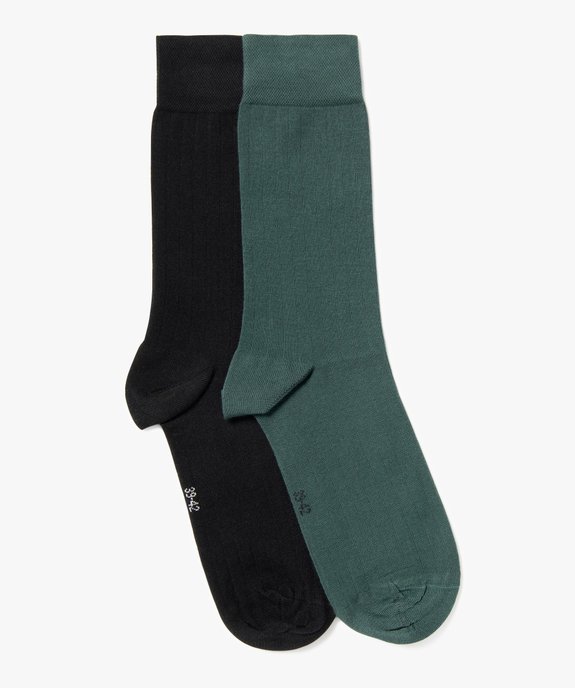 Chaussettes en maille côtelée homme (lot de 2) vue1 - GEMO(HOMWR HOM) - GEMO