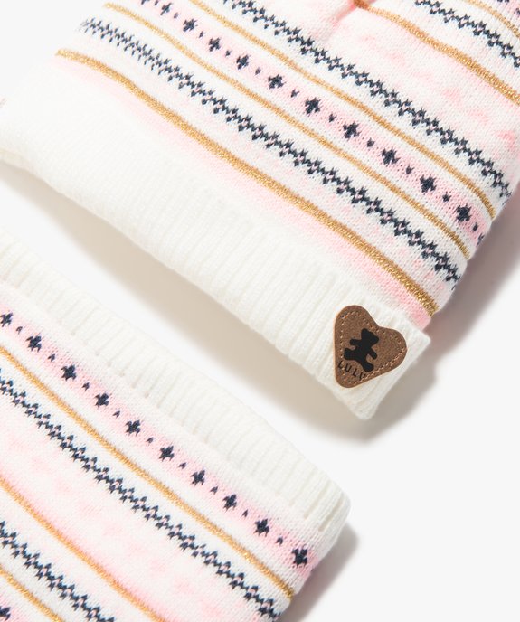 Ensemble bébé fille 3 pièces : bonnet + snood + moufles - LuluCastagnette vue2 - LULUCASTAGNETTE - GEMO