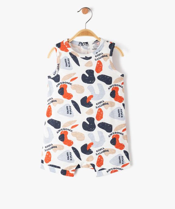 Combishort avec inscription bébé garçon vue1 - GEMO(BEBE DEBT) - GEMO