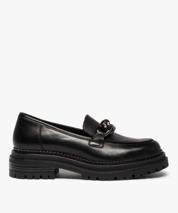 Mocassins femme dessus cuir à semelle crantée - Tanéo vue2 - TANEO - GEMO