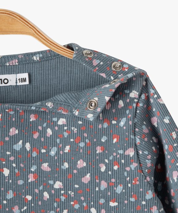 Robe bébé fille en maille côtelée et mouchetée vue2 - GEMO(BEBE DEBT) - GEMO