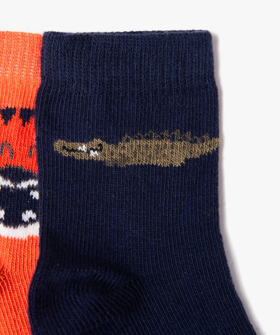 Chaussettes hautes imprimées animaux de la savane bébé garçon (lot de 5) vue3 - GEMO 4G BEBE - GEMO