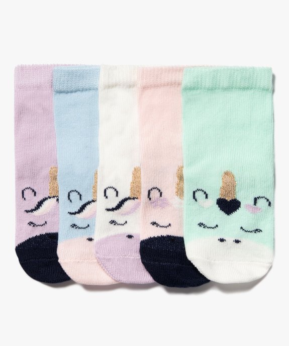 Chaussettes à motifs licorne bébé fille (lot de 5) vue1 - GEMO 4G BEBE - GEMO