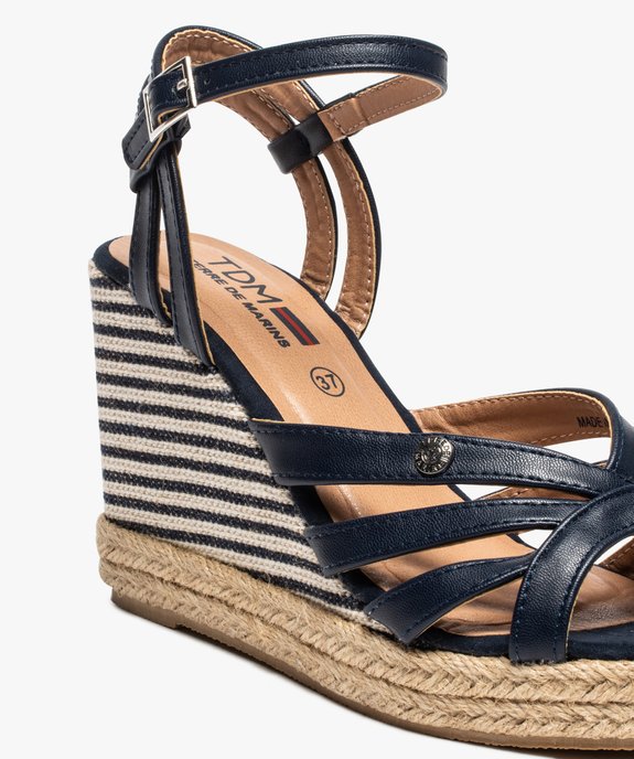 Sandales femme à talon compensé et fines brides – Terre de Marins vue6 - TERRE DE MARINS - GEMO