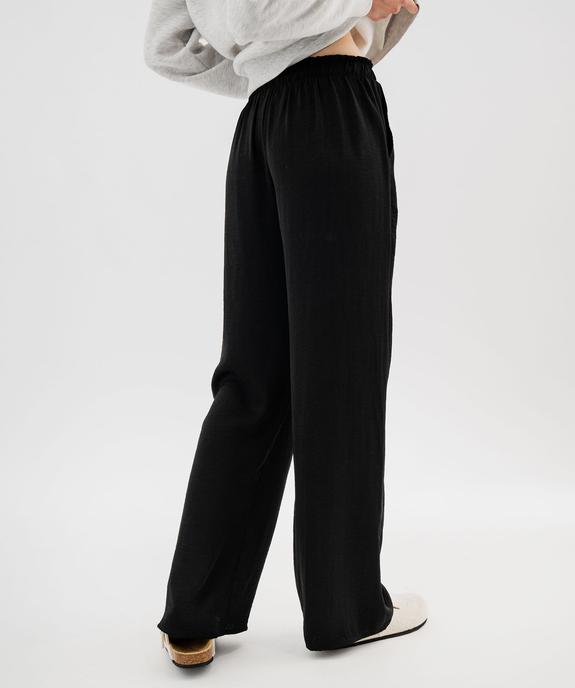 Pantalon ample en satin froissé femme vue3 - GEMO 4G FEMME - GEMO