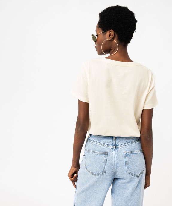 Tee-shirt à manches courtes avec motif bohème femme vue3 - GEMO 4G FEMME - GEMO