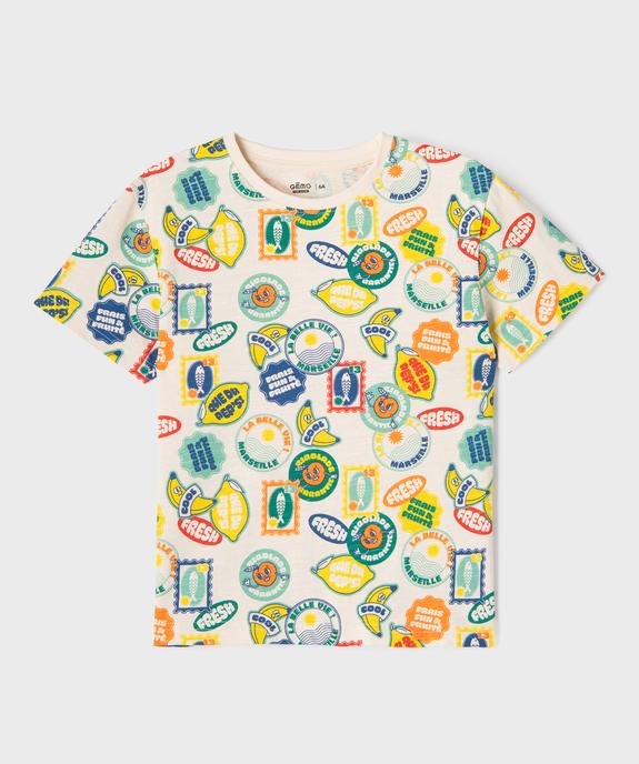 Tee-shirt manches courtes imprimé fantaisie garçon vue1 - GEMO 4G GARCON - GEMO