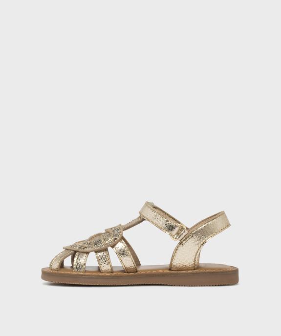 Sandales en cuir brillant avec motif cœur fille - Lovely Wings vue3 - LOVELY WINGS GEMO FOR GOOD - GEMO