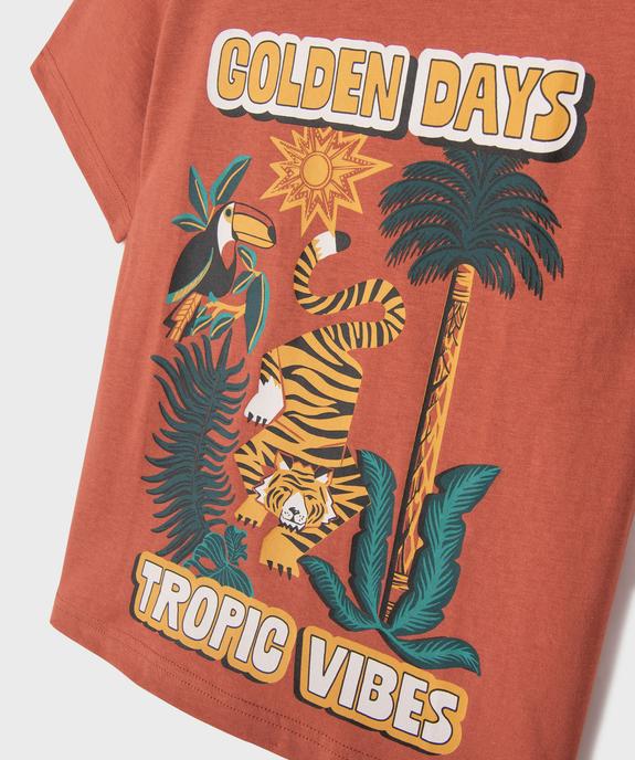 Tee-shirt manches courtes à motif tropical garçon vue3 - GEMO 4G GARCON - GEMO