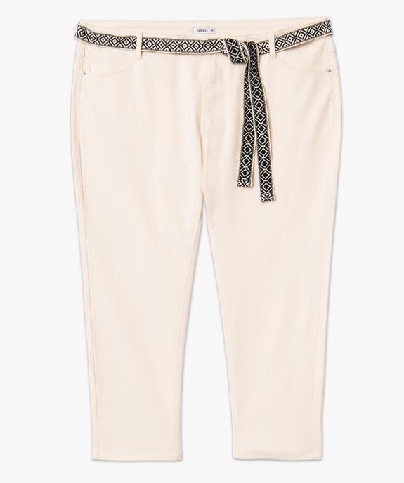 Pantacourt en toile avec ceinture tissée femme grande taille vue4 - GEMO 4G GT - GEMO
