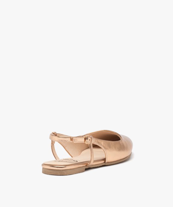 Ballerines métallisées à talon ouvert et bout amande femme vue5 - GEMO(URBAIN) - GEMO