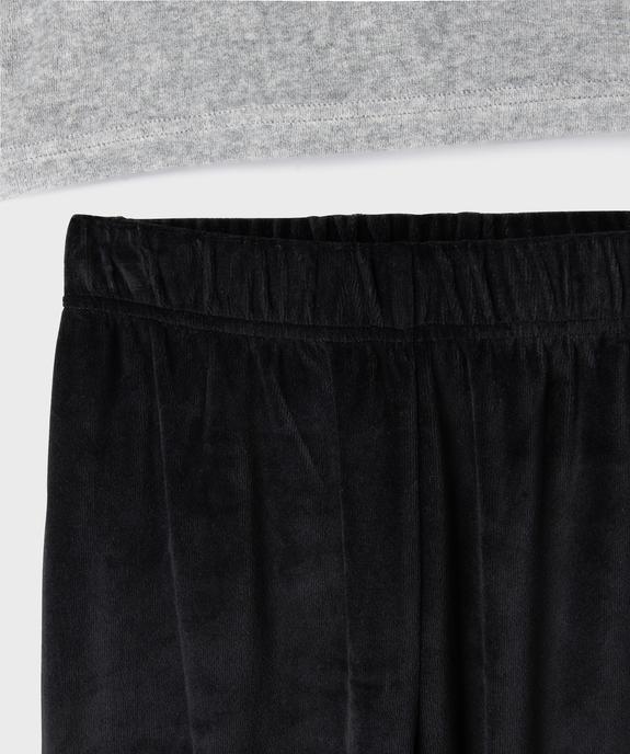 Pyjama en velours bicolore avec inscription garçon vue3 - GEMO (JUNIOR) - GEMO