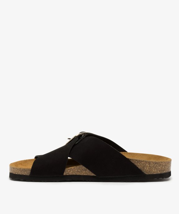 Sandales femme avec brides croisées et boucle métallique vue3 - GEMO (CASUAL) - GEMO