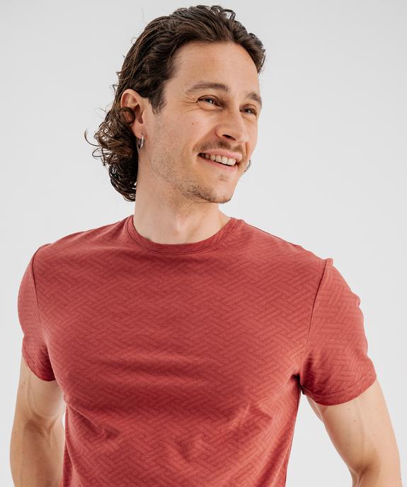 Tee-shirt manches courtes en maille fantaisie homme vue2 - GEMO 4G HOMME - GEMO