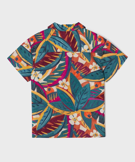 Chemise à manches courtes en coton texturé et imprimé garçon vue5 - GEMO (ENFANT) - GEMO
