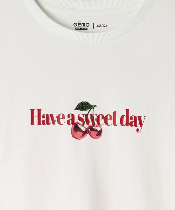 Tee-shirt manches courtes avec motif XXL dans le dos fille vue4 - GEMO 4G FILLE - GEMO