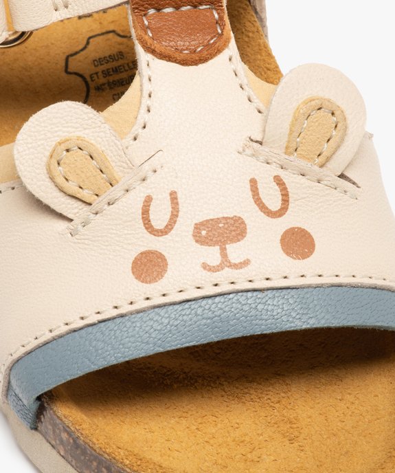 Sandales bébé garçon dessus cuir motif ourson – NA! vue6 - NA! - GEMO