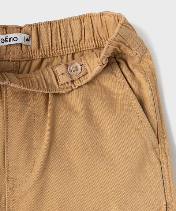 Pantalon large en coton stretch avec taille ajustable garçon vue2 - GEMO (ENFANT) - GEMO
