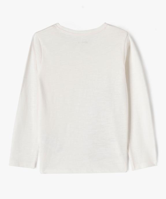 Tee-shirt manches longues imprimé pailleté fille vue4 - GEMO 4G FILLE - GEMO