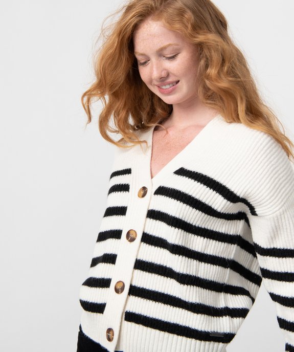 Gilet femme à rayures - LuluCastagnette vue6 - LULUCASTAGNETTE - GEMO