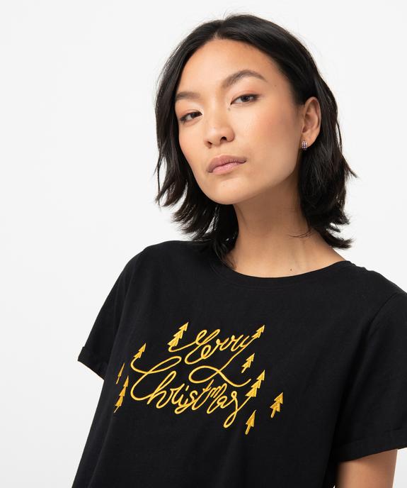 Tee-shirt femme à manches courtes spécial Noël vue2 - GEMO(FEMME PAP) - GEMO