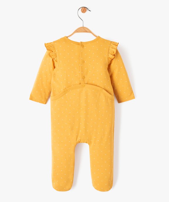 Pyjama bébé en jersey à pois et épaules volantées vue3 - GEMO(BB COUCHE) - GEMO