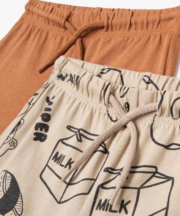 Short en maille à taille élastiquée bébé garçon (lot de 2) vue2 - GEMO(BEBE DEBT) - GEMO