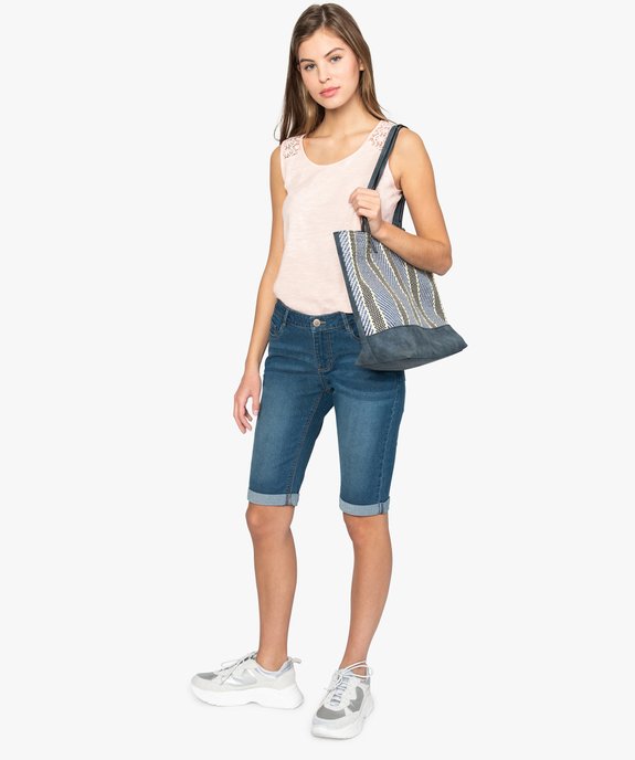 Sac cabas femme en textile multicolore vue1 - GEMO (ACCESS) - GEMO