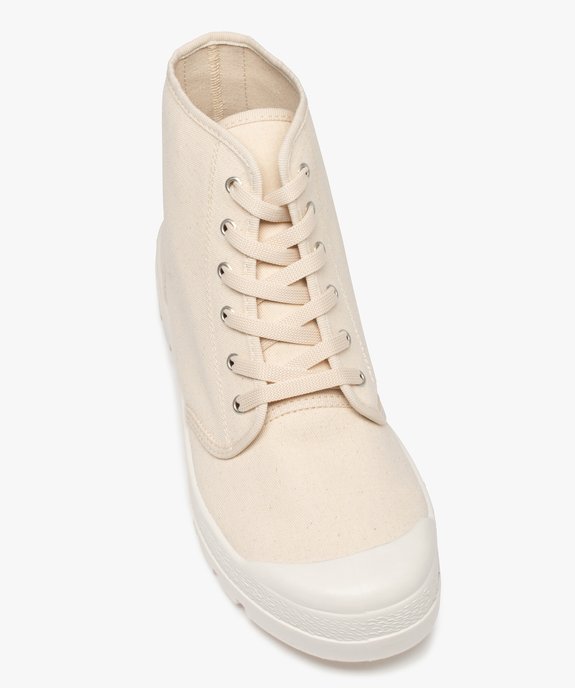 Baskets homme montantes en toile et semelle crantée vue5 - GEMO (CASUAL) - GEMO