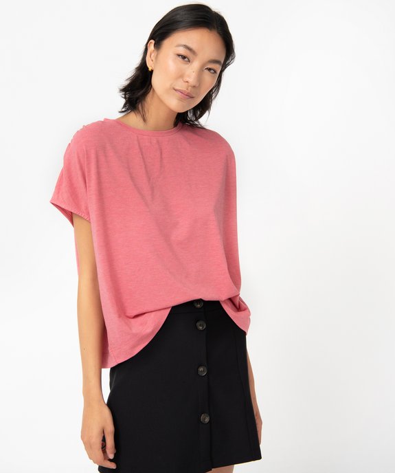 Tee-shirt femme coupe oversize en maille pailletée vue1 - GEMO(FEMME PAP) - GEMO