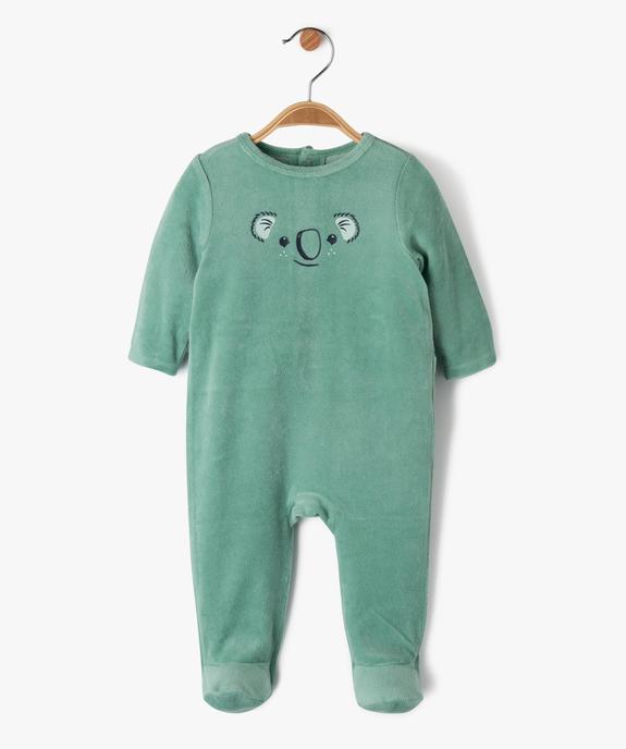 Pyjama en velours à pont-dos pressionné bébé vue1 - GEMO(BB COUCHE) - GEMO