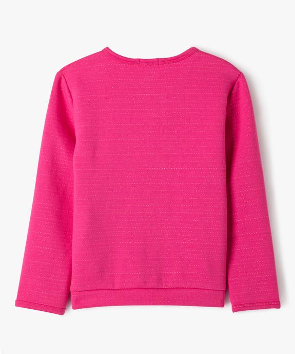 Sweat zippé à col rond avec motifs pailletés fille vue4 - GEMO (ENFANT) - GEMO