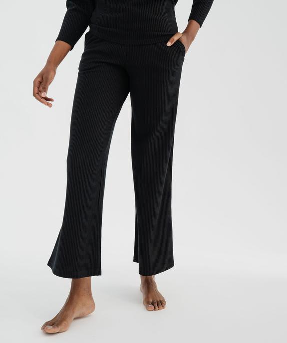 Bas de pyjama large en maille côtelée extra douce femme vue6 - GEMO 4G FEMME - GEMO