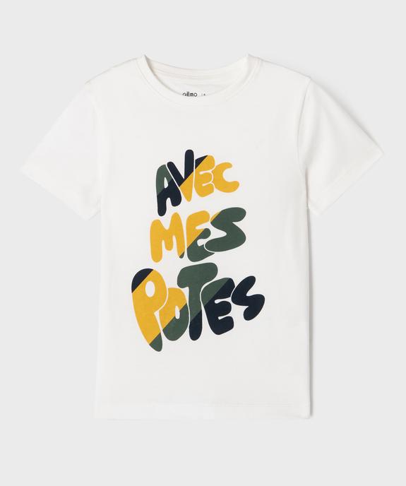 Tee-shirt manches courtes avec motif humoristique garçon vue1 - GEMO (ENFANT) - GEMO