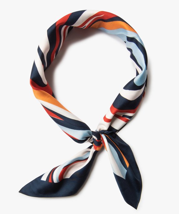 Foulard femme en matière satinée à motif abstrait vue2 - GEMO (ACCESS) - GEMO