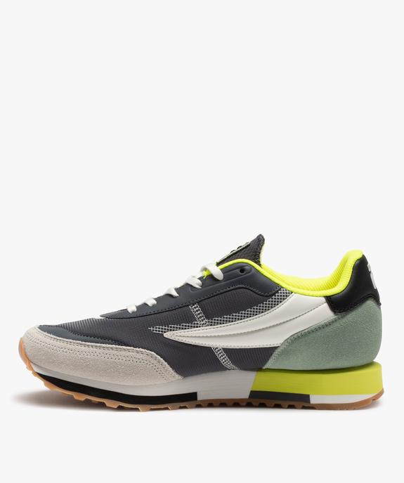 Baskets homme retro running détails fluo - Fila Retronique vue3 - FILA - GEMO