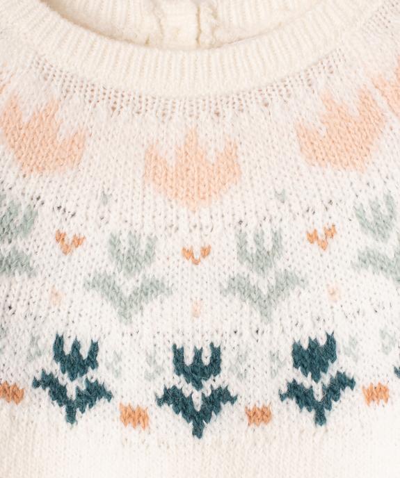 Robe pull en maille jacquard bébé fille vue2 - GEMO(BEBE DEBT) - GEMO