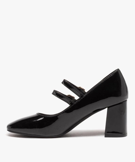 Escarpins femme babies vernis à bout carré et talon flare vue3 - SANS MARQUE - GEMO