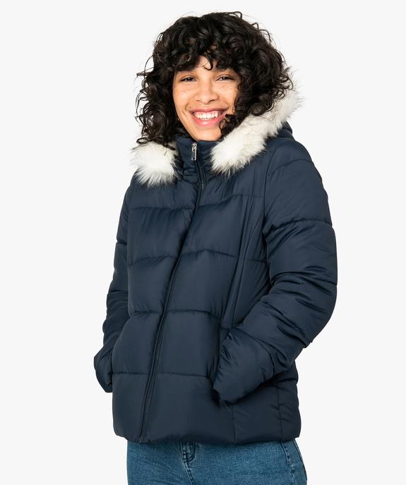 Doudoune femme à capuche duveteuse vue1 - GEMO(FEMME PAP) - GEMO