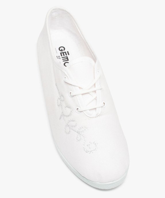 Derbies femme confort unies en toile brodée vue5 - GEMO (CONFORT) - GEMO