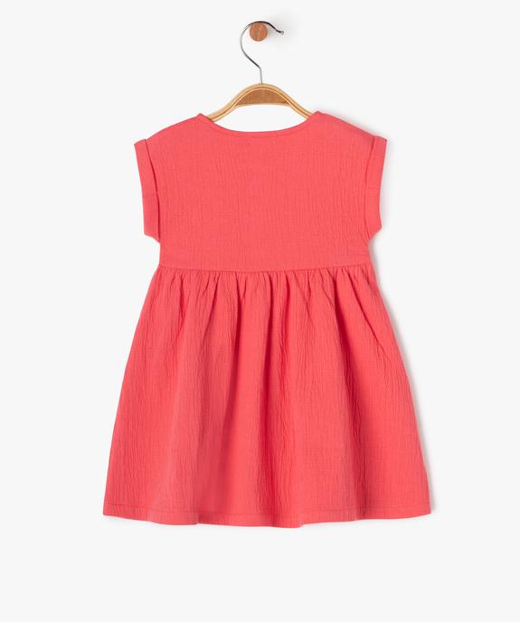 Robe bébé fille avec haut boutonné et jupe large vue3 - GEMO(BEBE DEBT) - GEMO