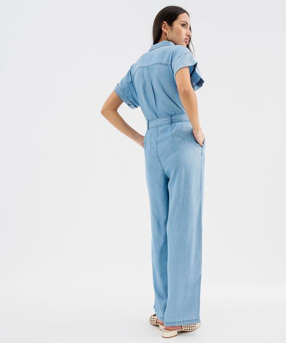 Combinaison pantalon à manches courtes en Lyocell fluide femme vue3 - GEMO 4G FEMME - GEMO