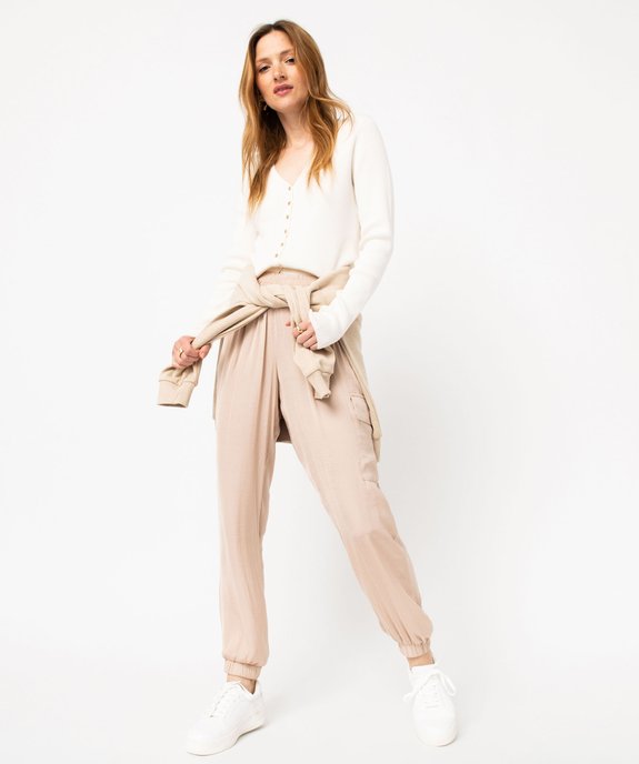 Pantalon cargo en matière satinée femme vue5 - GEMO(FEMME PAP) - GEMO